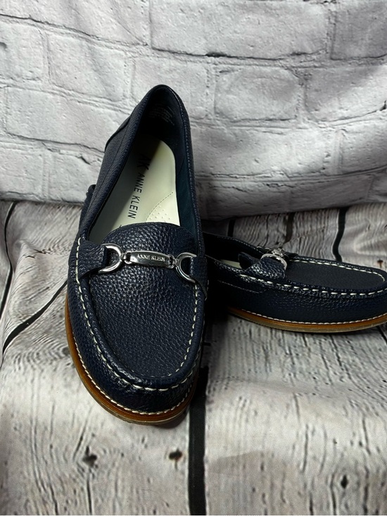 Anne Klein Shoes - Anne Klein iFlex Loafers Women’s 9M Navy Blue Pebbled Bit Slip-On Driving Flats